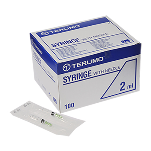 Terumo 3 Part Syringe with Needle - Luer Slip - 2ml